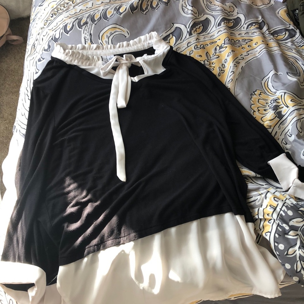 Black and White Blouse